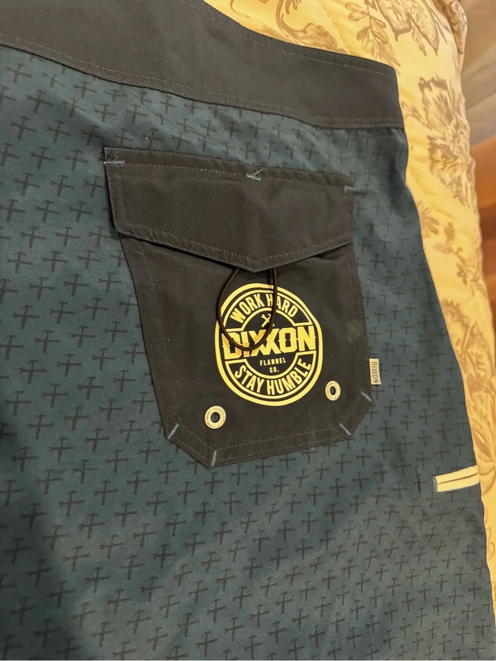 DIXXON Men's Deep Teal Board Shorts with Navy Waistband
